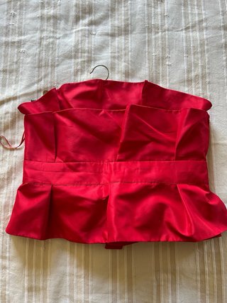 Vestido de fiesta rojo dos piezas