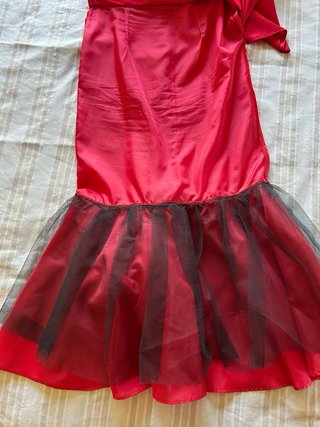 Vestido de fiesta rojo dos piezas