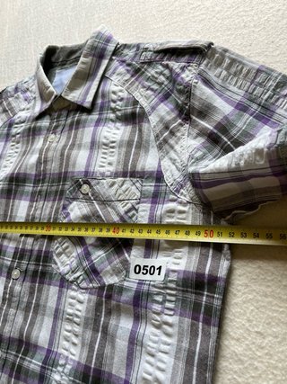Camisa cuadros manga corta M