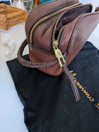 Neceser bolso Massimo Dutti Piel Marrón