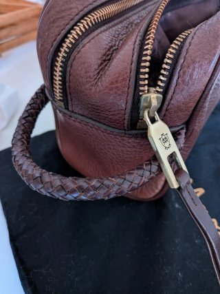 Neceser bolso Massimo Dutti Piel Marrón
