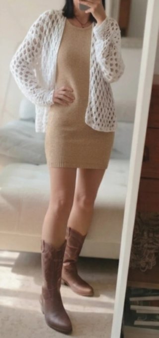 Chaqueta crochet blanca