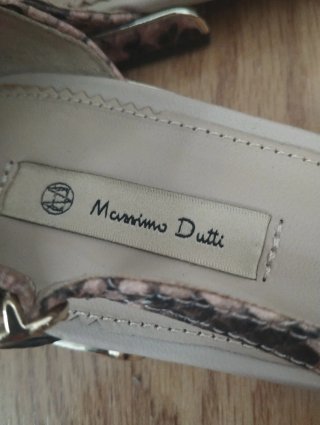 Zapatos Massimo Dutti Tacón Bajo Serpiente