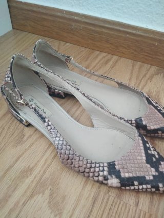 Zapatos Massimo Dutti Tacón Bajo Serpiente