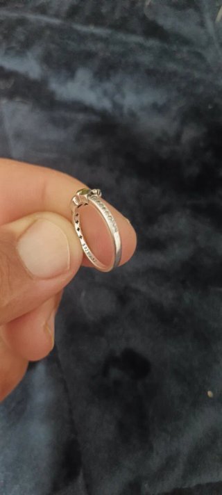 Anillo Plata Corona Verde 52