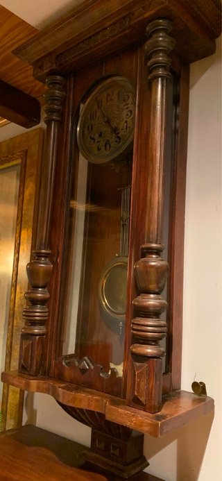 Reloj de Pared Antiguo Madera y Metal