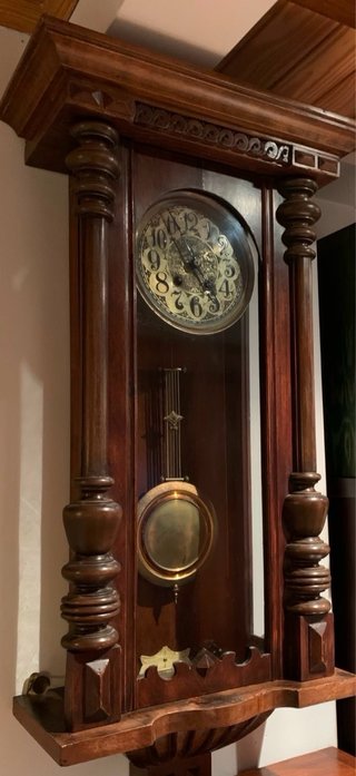 Reloj de Pared Antiguo Madera y Metal