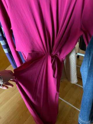 Vestido largo rosa y morado