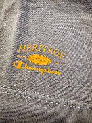 T-shirt Champion Heritage Grigia e Gialla