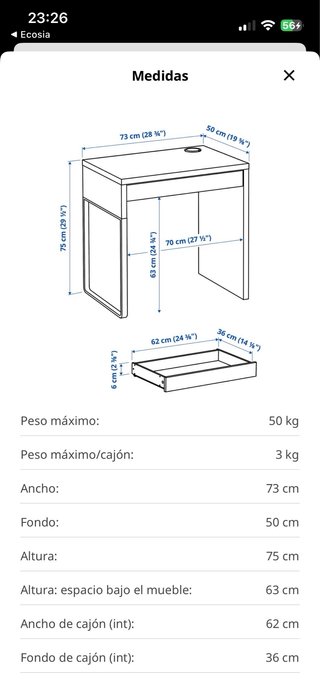 Escritorio Ikea Negro