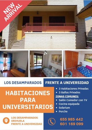 HABITACIONES UNIVERSITARIOS ORIHUELA DESAMPARADOS