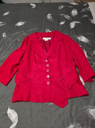 Traje Chaqueta Zara Mujer Rojo