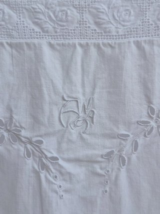 Camisón antiguo vestido de algodón blanco vintage