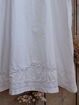 Camisón antiguo vestido de algodón blanco vintage
