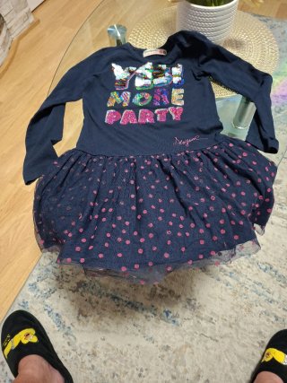 Vestido Desigual niña 6 años lentejuelas