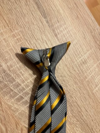 Corbata Vueling Rayas Doradas y Grises