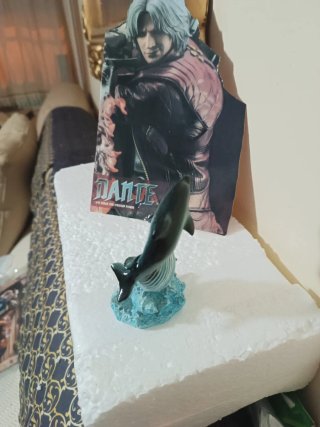 Figura Delfín Salto 12cm adornos pecera acuario