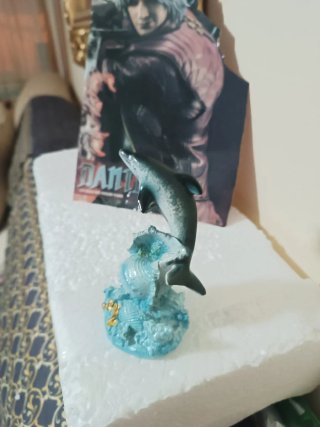 Figura Delfín Salto 12cm adornos pecera acuario
