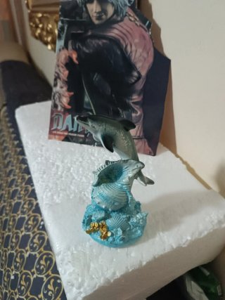 Figura Delfín Salto 12cm adornos pecera acuario