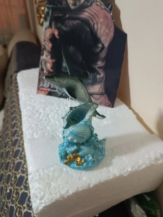 Figura Delfín Salto 12cm adornos pecera acuario