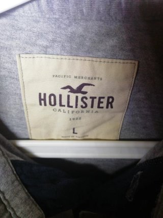 Polo Hollister chico manga larga gris Talla L