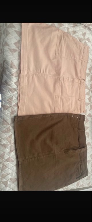 Faldas elásticas (marrón y rosa)
