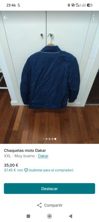 Chaqueta de moto Dakar azul XL