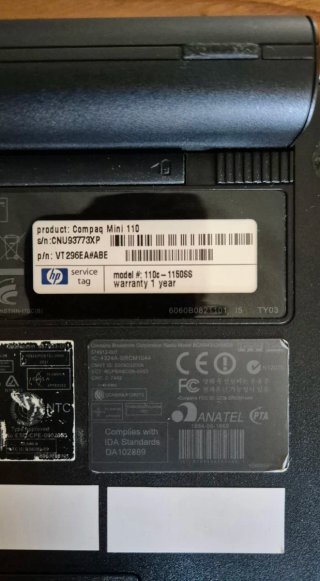 HP Compaq Mini portátil a110