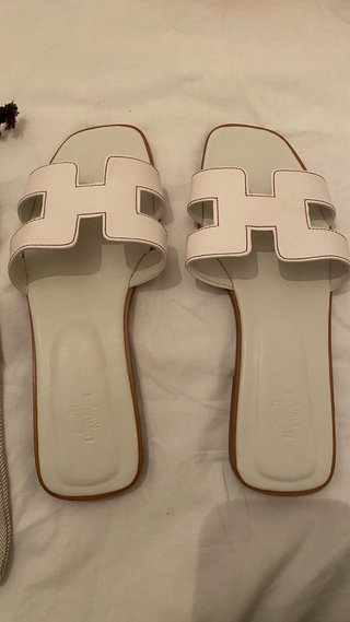 Chanclas Hermes Blancas