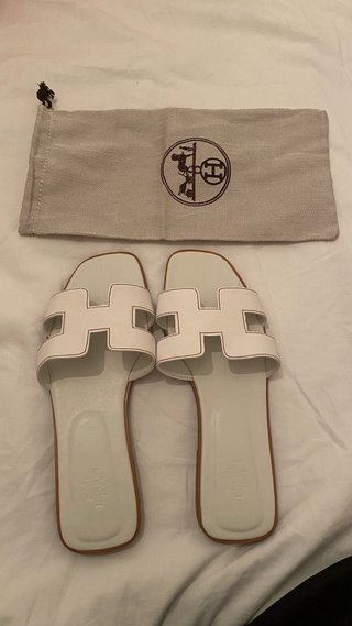 Chanclas Hermes Blancas