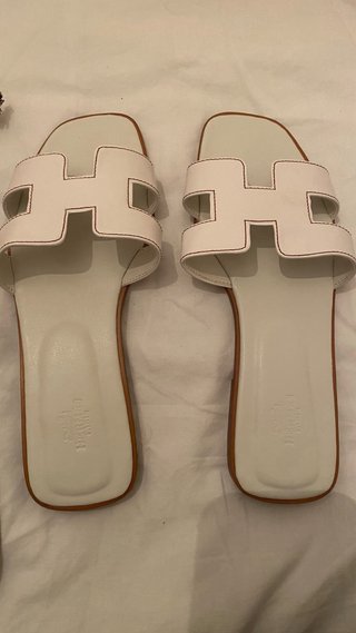 Chanclas Hermes Blancas