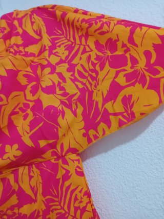 Vestido Hombro Descubierto Estampado