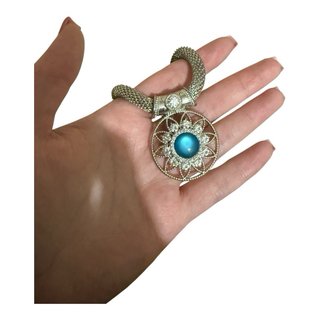 Collana argento con ciondolo pietra blu