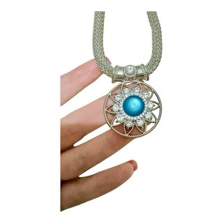 Collana argento con ciondolo pietra blu