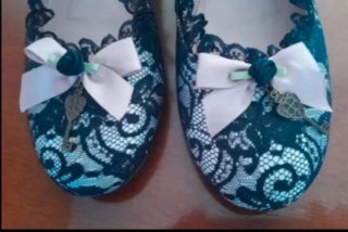 Bailarinas El Armario de Lulú encaje negro rosa