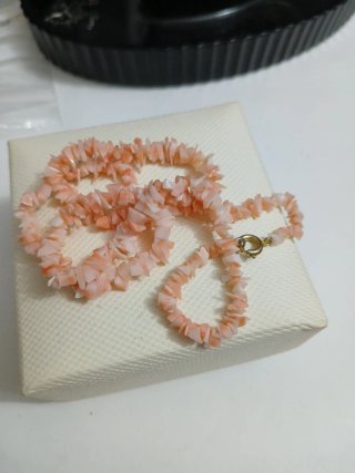 Collana corallo rosa vintage