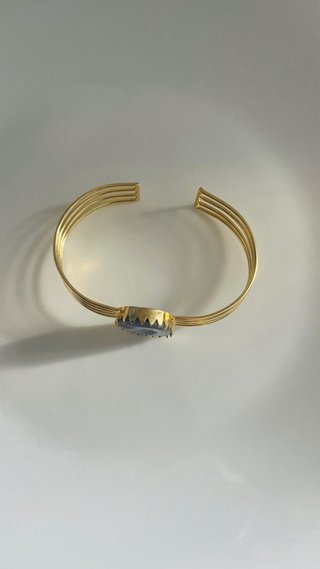 Bracciale con agata blu e oro
