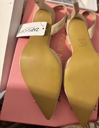 Sandalias ZAPSHOP tacón pedrería beige