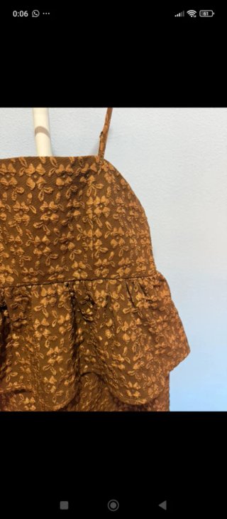 Conjunto pantalón y top color marrón