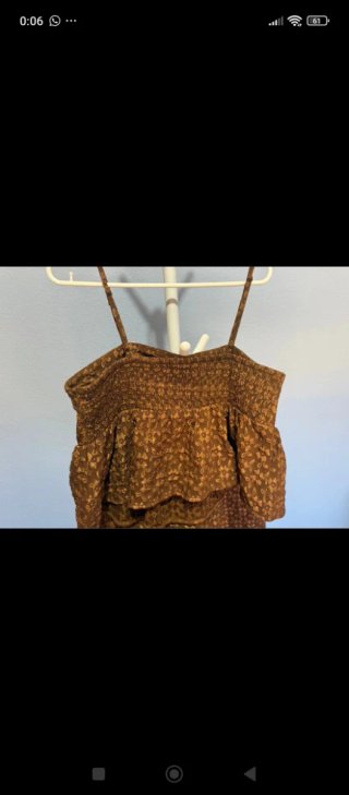 Conjunto pantalón y top color marrón