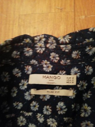 Camisa Mango Chico Talla M Estampada Flores
