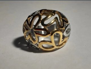Anillo Acero Inoxidable Diseño Calado, ancho 2,5cm