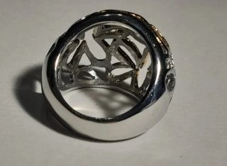 Anillo Acero Inoxidable Diseño Calado, ancho 2,5cm