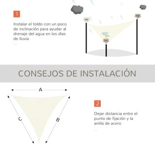 Toldo Vela Triangular Beige 3*3*3