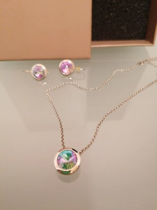 Conjunto Salvatore Plata Gargantilla y Pendientes