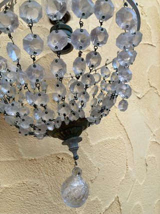 Lámpara colgante antigua de cristal