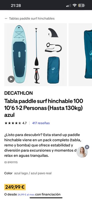 Tabla Paddle Surf 10'6 + Accesorios