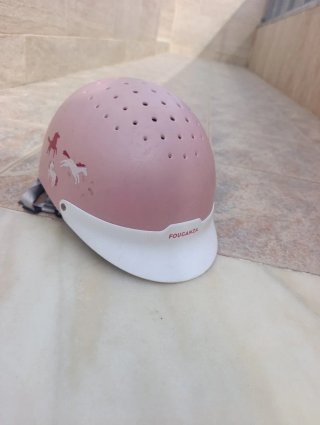 Casco hípica niña rosa unicornios FOUGANZA