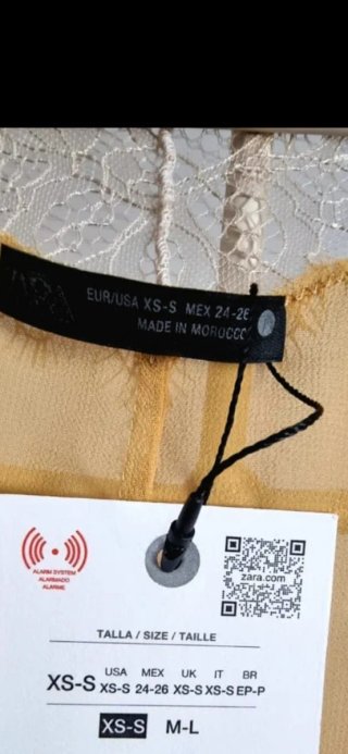 Blusa Zara combinada encaje talla M,L
