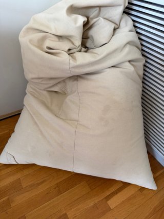 Puff XXL beige tela AIRE